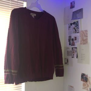 red/purple oversized long sleeve sweater